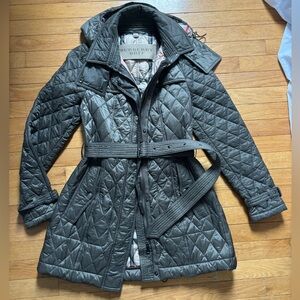 Burberry Brit Women’s Jacket Quilted Taupe Green